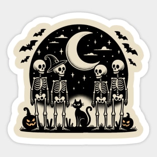 The Witching Hour - Skeletons, bats and cats! Sticker